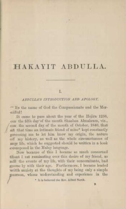 I. Abdulla's introduction and apology