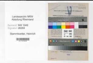 Entnazifizierung Heinrich Stammkoetter , geb. 30.05.1889 (Lokfuehrer)