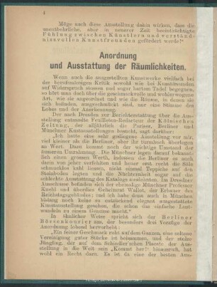 Anordnung und Ausstattung der Räumlichkeiten