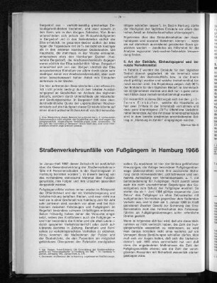 Straßenverkehrsunfälle von Fußgängern in Hamburg 1966