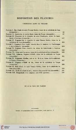 Disposition des planches
