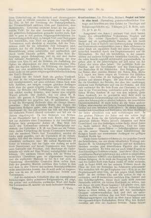 640-641 [Rezension] Kraetzschmar, Richard, Prophet und Seher im alten Israel