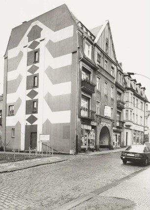 Radeberg, Wohnhaus : Radeberg. Wohnhaus mit Laden und ehemaliges Filmtheater Freundschaft. Hauptstraße 36. Um 1905. Eckansicht