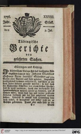 [XXVIII.-XXXI. Stück] (Juli 1756)