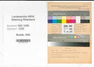 Entnazifizierung Willi Budde , geb. 22.06.1913 (Landwirt)