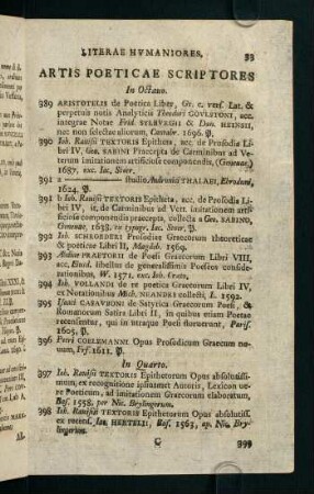 33-49, Artis poeticae scriptores - Poetae veteres latini