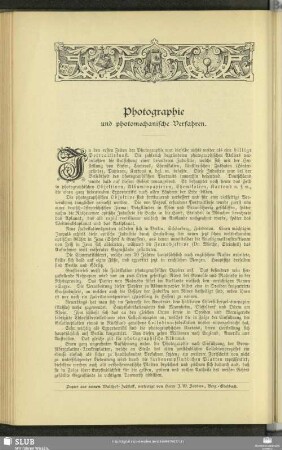 Photographie und photomechanische Verfahren