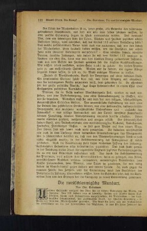 Die nordschleswigsche Mundart.
