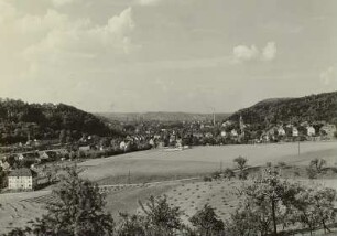 Blick von Cossmannsdorf, Hainsberg auf Döben und Döhlen