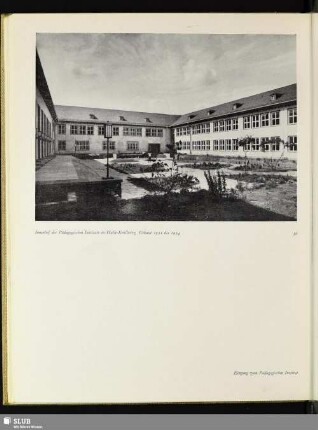 Innenhof des Pädagogischen Instituts in Halle-Kröllwitz. Erbaut 1951 bis 1954