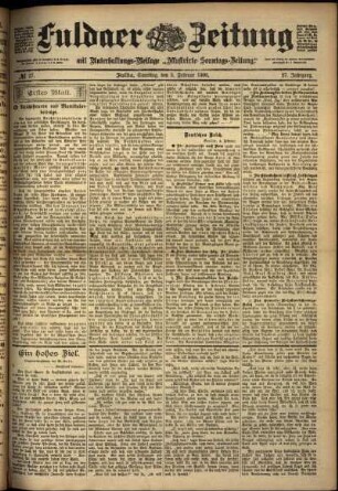 Erste Ausgabe vom Samstag, den 03. Februar 1900.