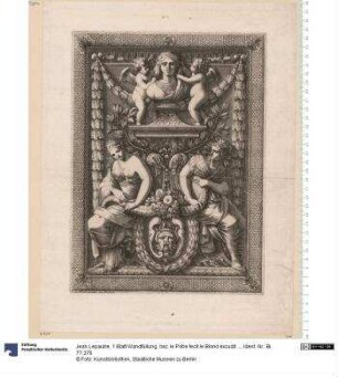 1 Blatt Wandfüllung, bez: le Potre fecit le Blond excudit ...