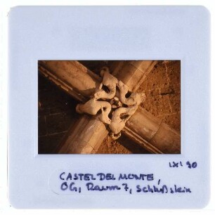 Andria, Castel del Monte : Innenansicht, Obergeschoß, Detail Schlussstein