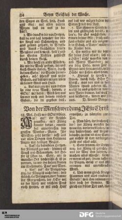 Von der Menschwerdung Jesu Christi.