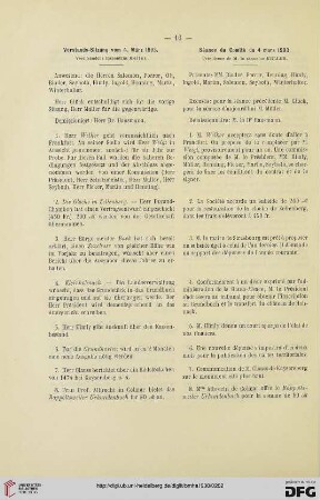 Vorstands-Sitzung vom 4. März 1903 / Séance du Comité du 4 mars 1903