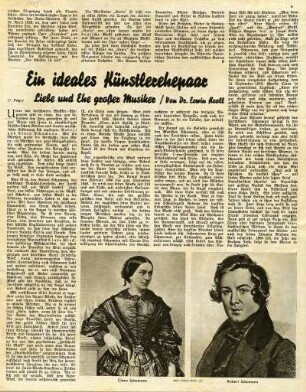 Ein ideales Künstlerehepaar - Schumanns