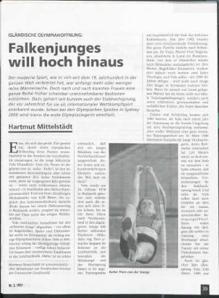 Isländische Olympiahoffnung: Falkenjunges will hoch hinaus