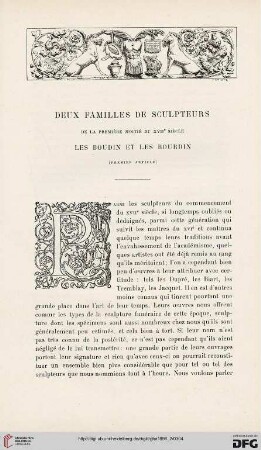 3. Pér. 16.1896: Deux familles de sculpteurs de la première moitié du XVIIe siècle, 1 : les Boudin et les Bourdin