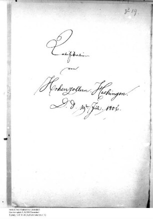 Rheinbundakte (Ratifikation Hohenzollern-Hechingen)