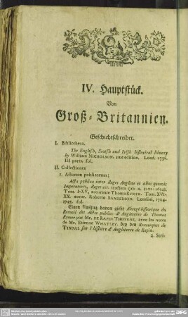 IV. Hauptstück. Von Groß-Britannien