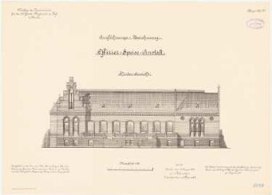 Kaserne des 4. Garderegiments zu Fuß, Berlin-Moabit: Offizier-Speiseanstalt: Hinteransicht 1:100