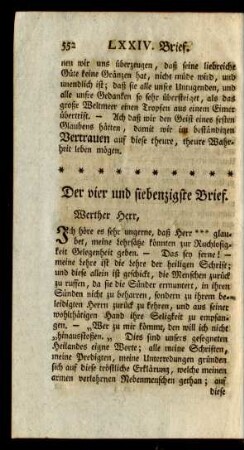 Der vier und siebenzigste Brief