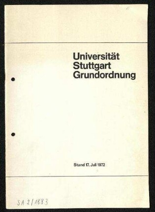 Grundordnung der Universität Stuttgart (1972)