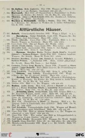Altfürstliche Häuser (Nr. 357-874)