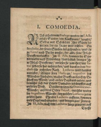 I. Comoedia.