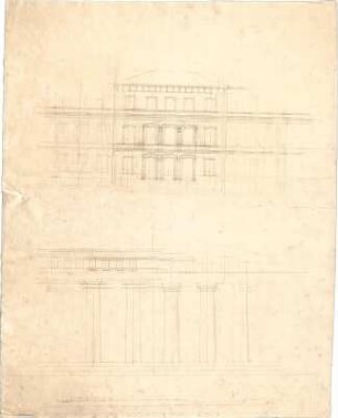 Speeth, Ferdinand; Palais - Entwürfe - Ansicht; Portikus (Teilansicht)