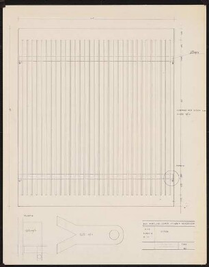 Portland Zementfabrik, Hardegsen Kantinenanbau: Detailplan Gitter, 1:5, 1:1