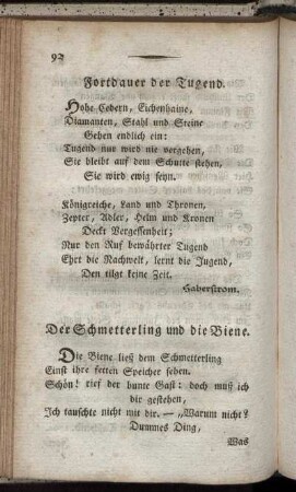 Fortdauer der Tugend. - Deutscher Muth.