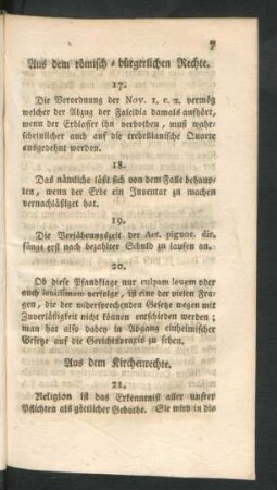 Aus dem Kirchenrechte.