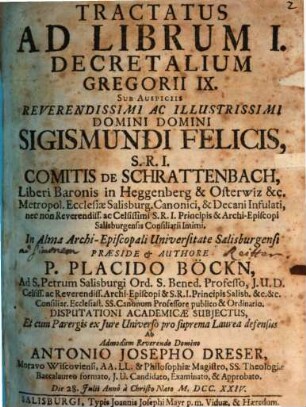 Tractatus ad librum I. Decretalium Gregorii IX.