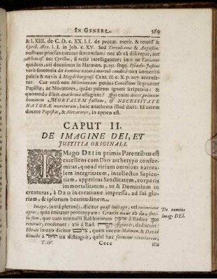 Caput II. De Imagine Dei, Et Justitia Originali.