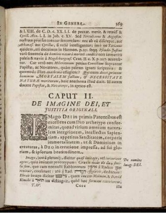 Caput II. De Imagine Dei, Et Justitia Originali.