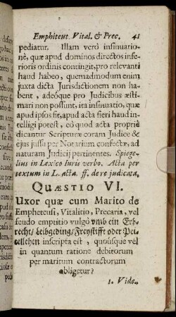 Quæstio VI. - Quæstio IX.