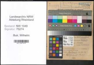 Entnazifizierung Wilhelm Buir , geb. 06.09.1897 (Fabrikmeister)