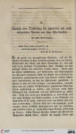 Versuch einer Darstellung der technischen und architektonischen Vereine und ihrer Wirksamkeit