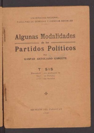 Algunas modalidades de los partidos políticos