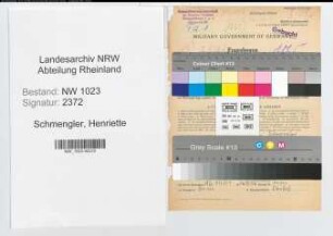 Entnazifizierung Henriette Schmengler , geb. 29.07.1893 (Oberpostsekretaerin)
