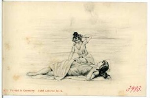 Frauen am Strand beim Bad