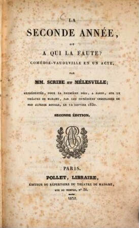 La seconde année ou à qui la faute?