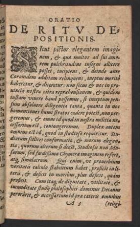 Oratio de ritu depositionis.