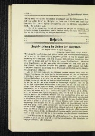 Jugenderziehung im Zeichen der Wehrkraft