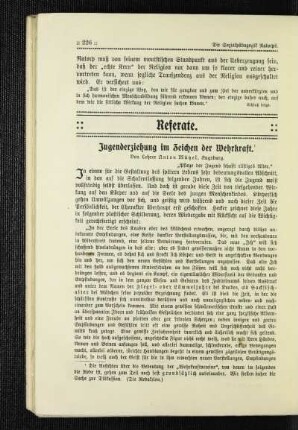 Jugenderziehung im Zeichen der Wehrkraft
