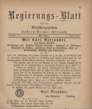 Nr. 11 : 5. Juli 1870