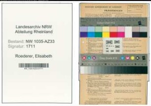 Entnazifizierung Elisabeth Roederer , geb. 06.12.1915 (Dolmetscherin)
