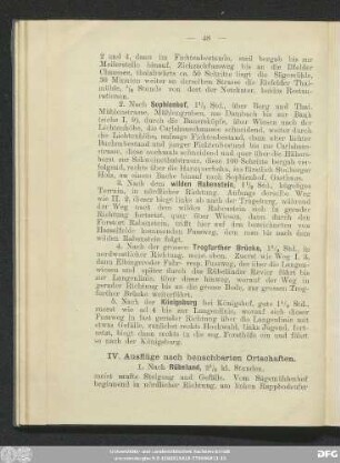 IV. Ausflüge nach benachbarten Ortschaften.