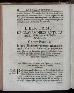 Liber Primus. De Gravaminibus Ante Lutheri Reformationem Adornatis.
